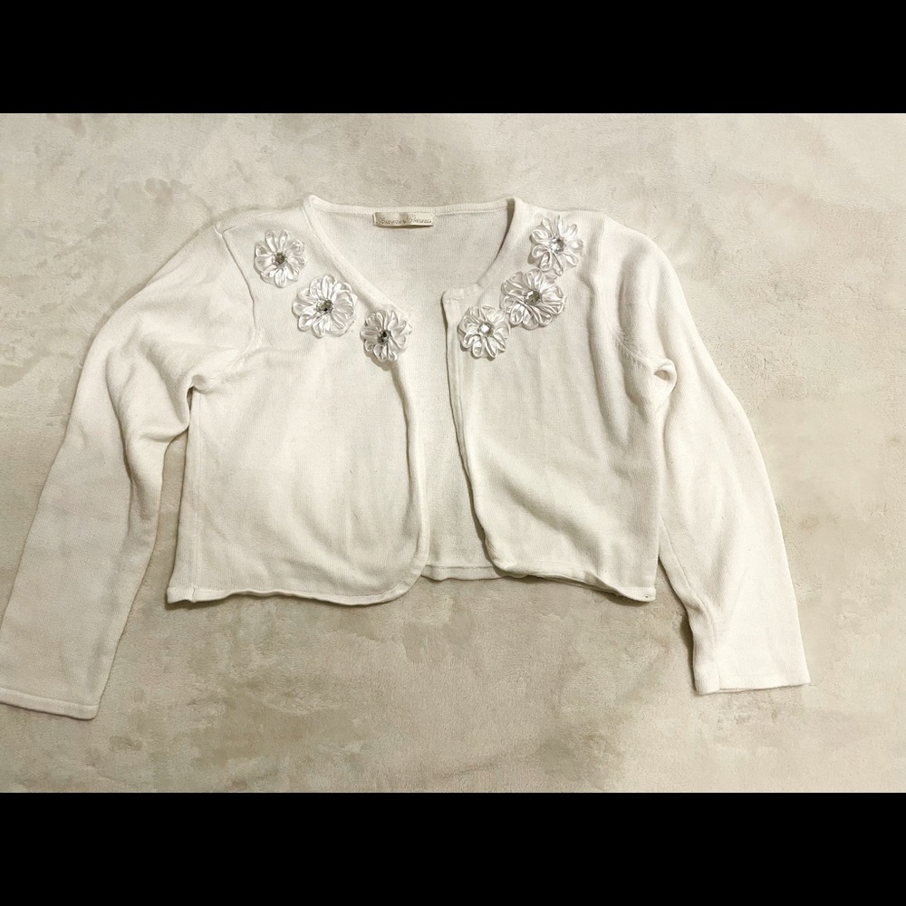 White short bolero style sweater. Girls size M.